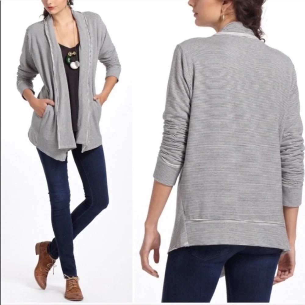Dolan T Shirt Striped Open Cardigan - Picture 1 of 6